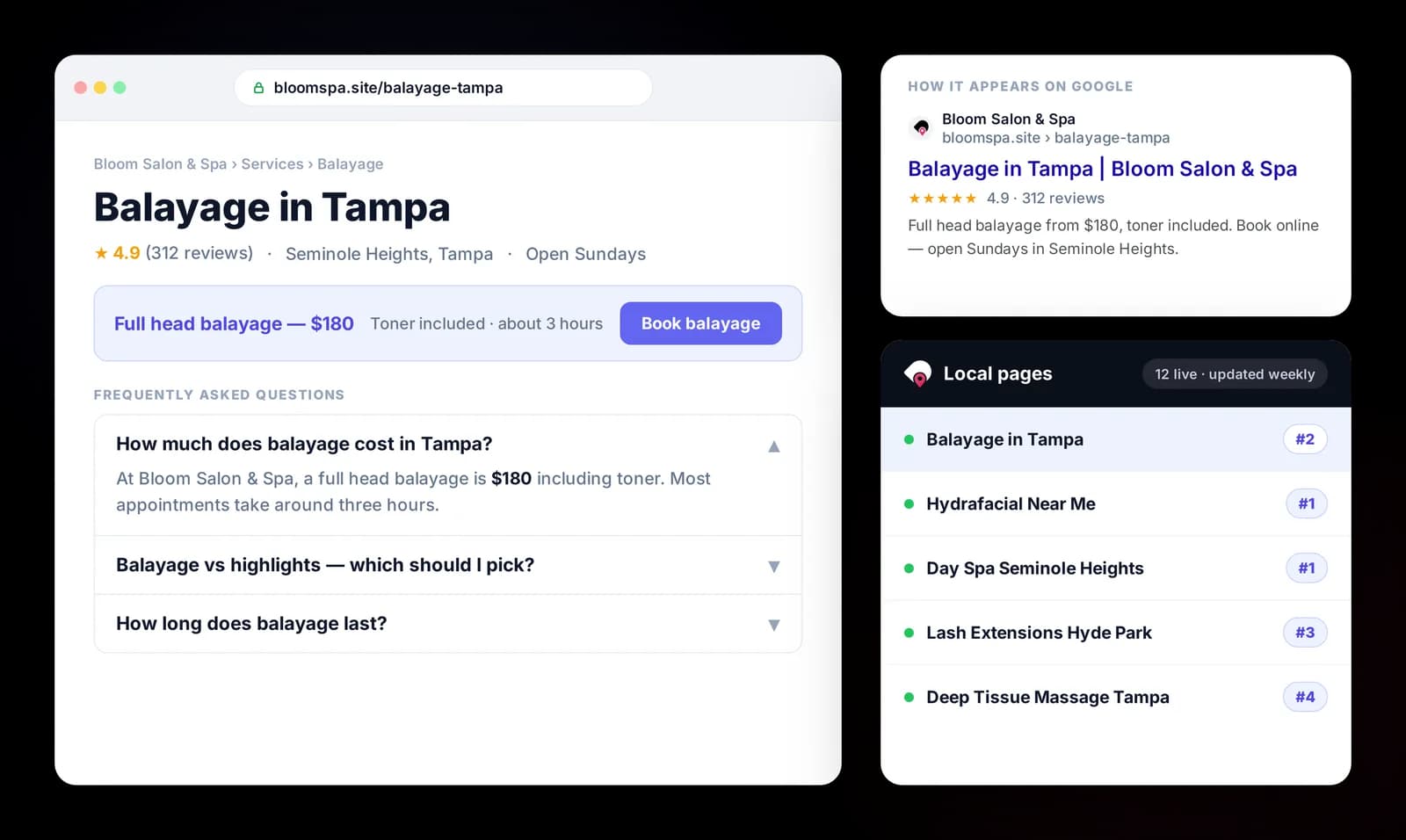 A Droves site page built for local search